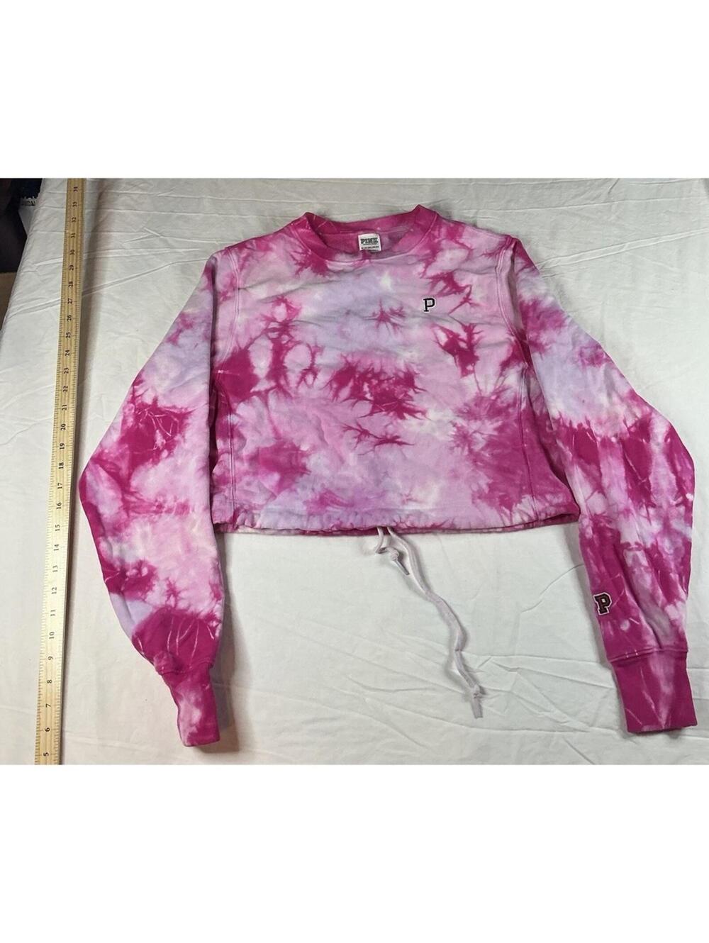 Title 💗 PINK Victoria's Secret Tie-Dye Cropped Sweatshirt XS 💗
